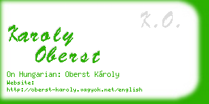 karoly oberst business card