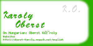 karoly oberst business card